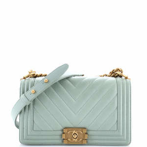 Chanel Old Medium Boy Flap Bag Chevron Calfskin